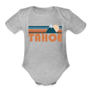 Tahoe, California Baby Bodysuit Retro Mountain - heather grey