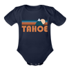 Tahoe, California Baby Bodysuit Retro Mountain - dark navy
