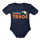Tahoe, California Baby Bodysuit Retro Mountain - dark navy
