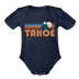 Tahoe, California Baby Bodysuit Retro Mountain - dark navy