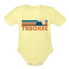 Truckee, California Baby Bodysuit Retro Mountain - washed yellow