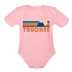 Truckee, California Baby Bodysuit Retro Mountain - light pink