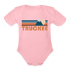 Truckee, California Baby Bodysuit Retro Mountain - light pink