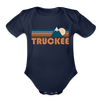 Truckee, California Baby Bodysuit Retro Mountain - dark navy