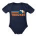 Truckee, California Baby Bodysuit Retro Mountain - dark navy