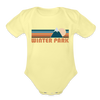 Winter Park, Colorado Baby Bodysuit Retro Mountain - washed yellow