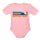 Winter Park, Colorado Baby Bodysuit Retro Mountain - light pink