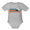 Winter Park, Colorado Baby Bodysuit Retro Mountain - heather grey