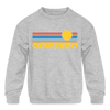 Colorado Youth Sweatshirt - Retro Sunrise Youth Colorado Crewneck Sweatshirt - heather gray