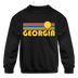 Georgia Youth Sweatshirt - Retro Sunrise Youth Georgia Crewneck Sweatshirt - black