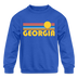 Georgia Youth Sweatshirt - Retro Sunrise Youth Georgia Crewneck Sweatshirt - royal blue