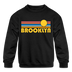 Brooklyn, New York Youth Sweatshirt - Retro Sunrise Youth Brooklyn Crewneck Sweatshirt - black