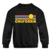 California Youth Sweatshirt - Retro Sunrise Youth California Crewneck Sweatshirt - black