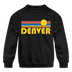 Denver, Colorado Youth Sweatshirt - Retro Sunrise Youth Denver Crewneck Sweatshirt - black