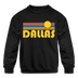 Dallas, Texas Youth Sweatshirt - Retro Sunrise Youth Dallas Crewneck Sweatshirt - black
