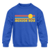 Jackson Hole, Wyoming Youth Sweatshirt - Retro Sunrise Youth Jackson Hole Crewneck Sweatshirt - royal blue