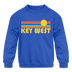 Key West, Florida Youth Sweatshirt - Retro Sunrise Youth Key West Crewneck Sweatshirt - royal blue