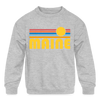 Maine Youth Sweatshirt - Retro Sunrise Youth Maine Crewneck Sweatshirt