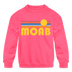Moab, Utah Youth Sweatshirt - Retro Sunrise Youth Moab Crewneck Sweatshirt - neon pink