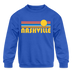 Nashville, Tennessee Youth Sweatshirt - Retro Sunrise Youth Nashville Crewneck Sweatshirt - royal blue