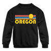 Oregon Youth Sweatshirt - Retro Sunrise Youth Oregon Crewneck Sweatshirt