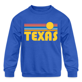 Texas Youth Sweatshirt - Retro Sunrise Youth Texas Crewneck Sweatshirt