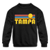 Tampa, Florida Youth Sweatshirt - Retro Sunrise Youth Tampa Crewneck Sweatshirt - black