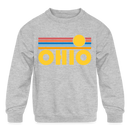 Ohio Youth Sweatshirt - Retro Sunrise Youth Ohio Crewneck Sweatshirt - heather gray