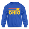 Ohio Youth Sweatshirt - Retro Sunrise Youth Ohio Crewneck Sweatshirt