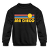 San Diego, California Youth Sweatshirt - Retro Sunrise Youth San Diego Crewneck Sweatshirt - black