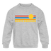 North Carolina Youth Sweatshirt - Retro Sunrise Youth North Carolina Crewneck Sweatshirt - heather gray