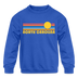 North Carolina Youth Sweatshirt - Retro Sunrise Youth North Carolina Crewneck Sweatshirt - royal blue