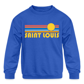 St. Louis, Missouri Youth Sweatshirt - Retro Sunrise Youth St. Louis Crewneck Sweatshirt