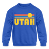 Utah Youth Sweatshirt - Retro Sunrise Youth Utah Crewneck Sweatshirt
