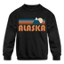 Alaska Youth Sweatshirt - Retro Mountain Youth Alaska Crewneck Sweatshirt - black
