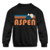 Aspen, Colorado Youth Sweatshirt - Retro Mountain Youth Aspen Crewneck Sweatshirt - black