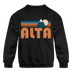 Alta, Utah Youth Sweatshirt - Retro Mountain Youth Alta Crewneck Sweatshirt - black