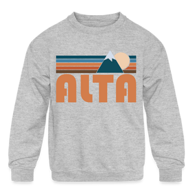 Alta, Utah Youth Sweatshirt - Retro Mountain Youth Alta Crewneck Sweatshirt