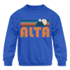 Alta, Utah Youth Sweatshirt - Retro Mountain Youth Alta Crewneck Sweatshirt