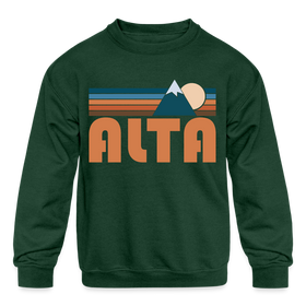 Alta, Utah Youth Sweatshirt - Retro Mountain Youth Alta Crewneck Sweatshirt