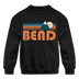 Bend, Oregon Youth Sweatshirt - Retro Mountain Youth Bend Crewneck Sweatshirt - black