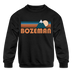 Bozeman, Montana Youth Sweatshirt - Retro Mountain Youth Bozeman Crewneck Sweatshirt - black