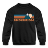 Breckenridge, Colorado Youth Sweatshirt - Retro Mountain Youth Breckenridge Crewneck Sweatshirt - black
