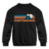 Chattanooga, Tennessee Youth Sweatshirt - Retro Mountain Youth Chattanooga Crewneck Sweatshirt - black