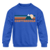 Chattanooga, Tennessee Youth Sweatshirt - Retro Mountain Youth Chattanooga Crewneck Sweatshirt - royal blue