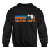 Crested Butte, Colorado Youth Sweatshirt - Retro Mountain Youth Crested Butte Crewneck Sweatshirt - black