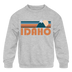 Idaho Youth Sweatshirt - Retro Mountain Youth Idaho Crewneck Sweatshirt - heather gray