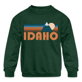 Idaho Youth Sweatshirt - Retro Mountain Youth Idaho Crewneck Sweatshirt