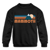 Mammoth, California Youth Sweatshirt - Retro Mountain Youth Mammoth Crewneck Sweatshirt - black
