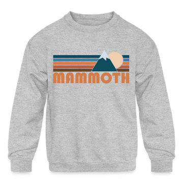 Mammoth, California Youth Sweatshirt - Retro Mountain Youth Mammoth Crewneck Sweatshirt - heather gray